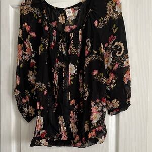 Bila Black Floral Blouse